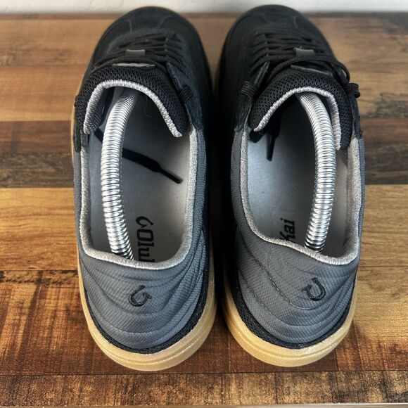 Olukai Punini Sneaker Shoes Black Mens Size 9.5 Sneakers Fabric & Suede Lace Up main image 10